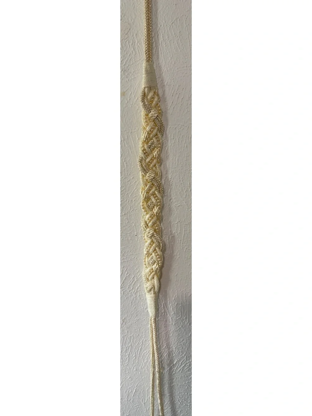 Braided  Vintage Satin and Faux Pearl 80's Belt,